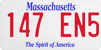 MA license plate 147EN5