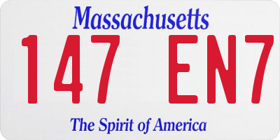 MA license plate 147EN7