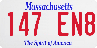 MA license plate 147EN8