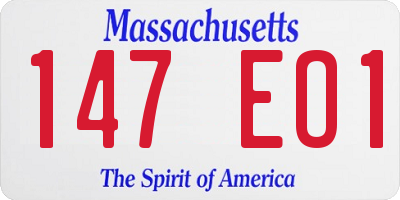 MA license plate 147EO1