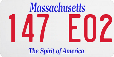 MA license plate 147EO2
