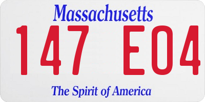 MA license plate 147EO4