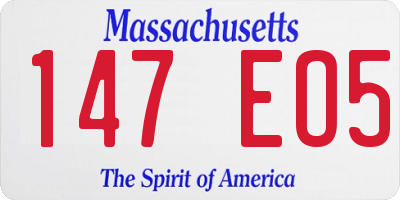 MA license plate 147EO5