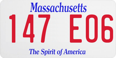 MA license plate 147EO6