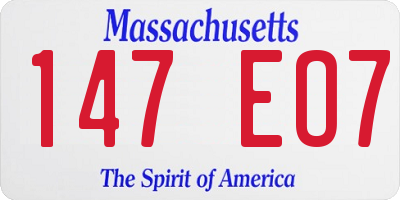 MA license plate 147EO7