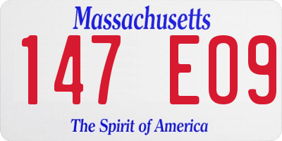 MA license plate 147EO9