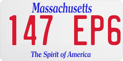 MA license plate 147EP6