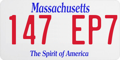 MA license plate 147EP7