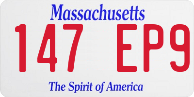 MA license plate 147EP9