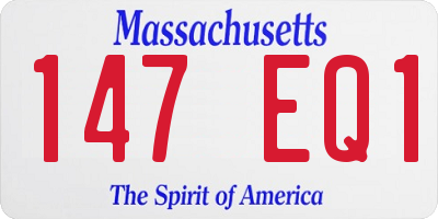 MA license plate 147EQ1