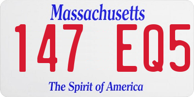 MA license plate 147EQ5