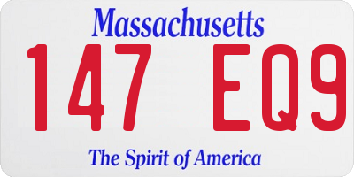 MA license plate 147EQ9