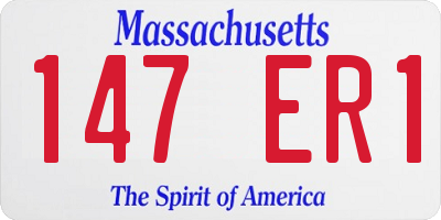 MA license plate 147ER1