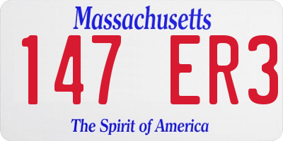 MA license plate 147ER3
