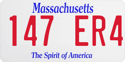 MA license plate 147ER4