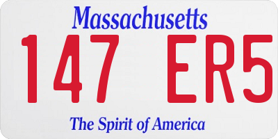MA license plate 147ER5