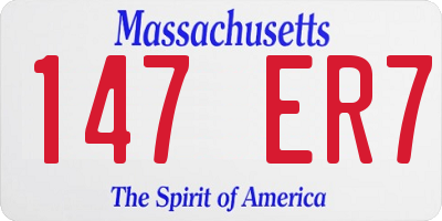 MA license plate 147ER7