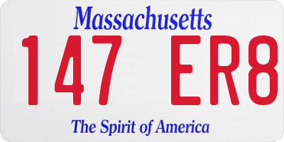 MA license plate 147ER8