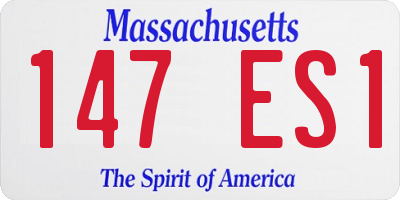 MA license plate 147ES1
