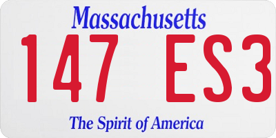 MA license plate 147ES3