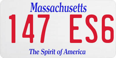 MA license plate 147ES6