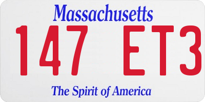 MA license plate 147ET3