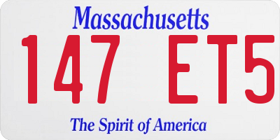 MA license plate 147ET5