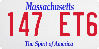 MA license plate 147ET6