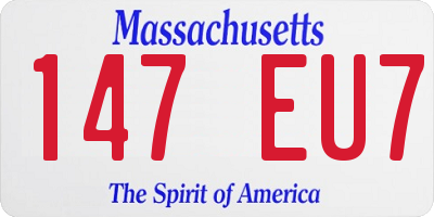 MA license plate 147EU7