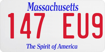 MA license plate 147EU9