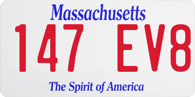 MA license plate 147EV8
