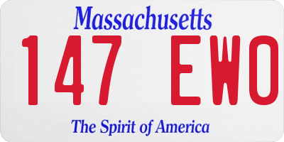 MA license plate 147EW0