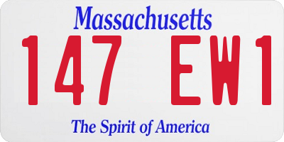 MA license plate 147EW1