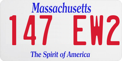 MA license plate 147EW2