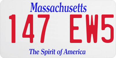 MA license plate 147EW5