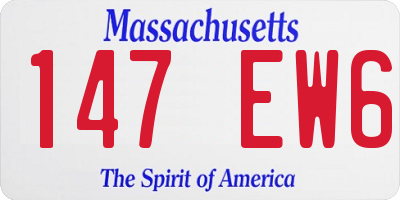 MA license plate 147EW6