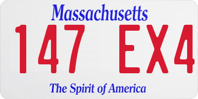MA license plate 147EX4