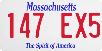 MA license plate 147EX5