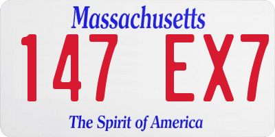 MA license plate 147EX7
