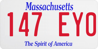 MA license plate 147EY0