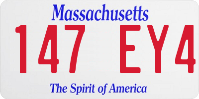 MA license plate 147EY4