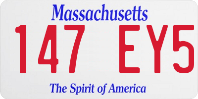 MA license plate 147EY5