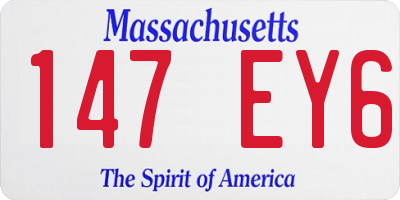 MA license plate 147EY6