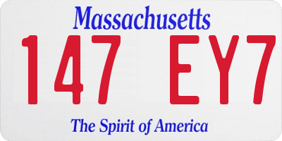 MA license plate 147EY7