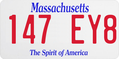 MA license plate 147EY8
