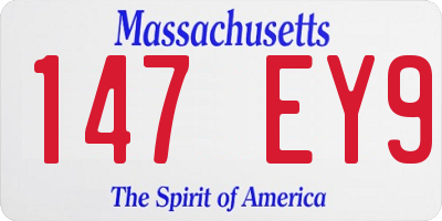 MA license plate 147EY9