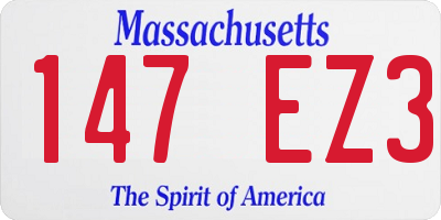 MA license plate 147EZ3