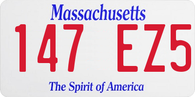 MA license plate 147EZ5