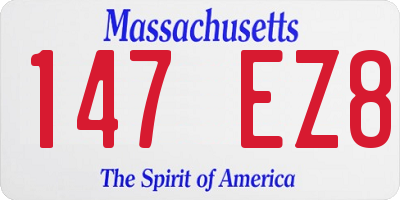 MA license plate 147EZ8