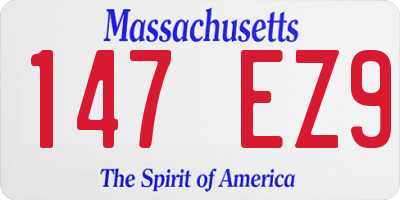 MA license plate 147EZ9